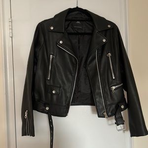 Faux leather biker jacket
